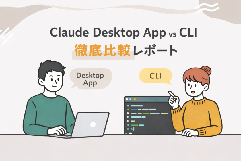 ClaudeのCLIとデスクトップアプリを徹底比較してみたメモ
